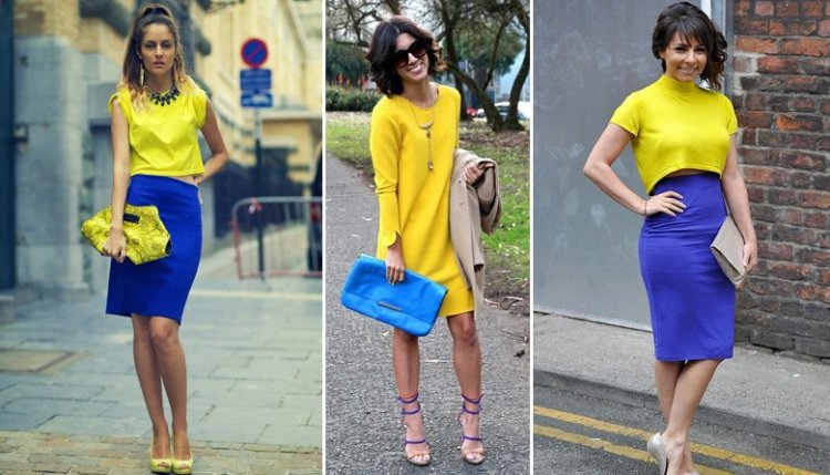 Combina tu vestido amarillo con el azul